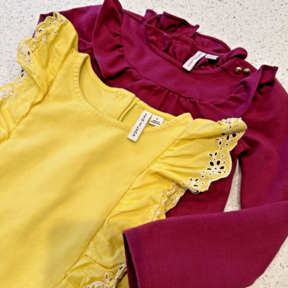 Janie and Jack Other - Lot Of 2 Janie‎ And Jack Girls Size 6 and 5 Dresses Yellow and Magenta Faux Fur